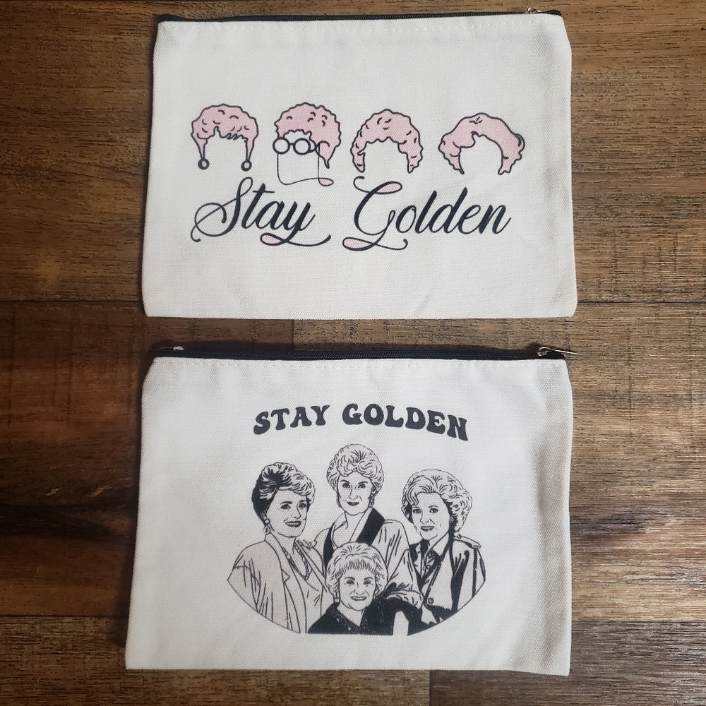 Set Of 2 Golden Girls Canvas Pouches